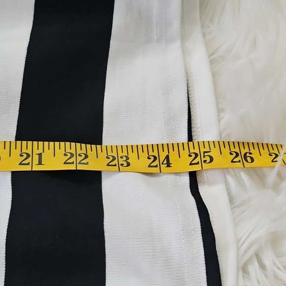 Agnes Orinda Black and White Striped Peplum Blouse - Picture 16 of 16